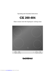 Gaggenau CK 260-604 Operating And Assembly Instructions Manual