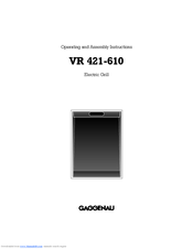 Gaggenau VR 421-610 Operating And Assembly Instructions Manual