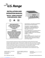 U.S. Range Regal RBA Series Installation And Operation Manual