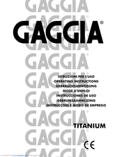 Gaggia Titanium SUP027YDR Manuals 