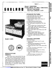 Garland G282 Specifications