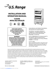 U.S. Range Broiler Installation And Operation Manual
