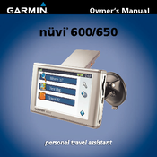 Garmin Nuvi 650 - Widescreen Portable GPS Navigator Owner's Manual