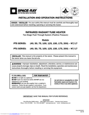 Space-Ray PTU Series Installation And Operation Instructions Manual