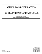GBC ORCA 80-99 Operating & Maintenance Manual
