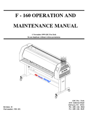 GBC F - 160 Operation And Maintenance Manual