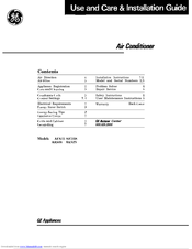 GE AES18 Use And Care & Installation Manual