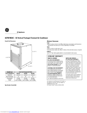 GE AZ75E18DAC Dimensions And Installation Information