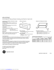 GE Zoneline AZ41E09EAC Dimensions And Installation Information