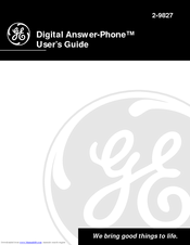 GE Digital Answer-Phone 2-9827 User Manual