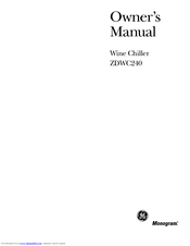Ge Monogram ZDWC240 Owner's Manual