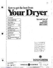 GE DDG5189V Use And Care Manual