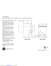 GE Profile Harmony DPGT750GCPL Dimensions And Installation Information