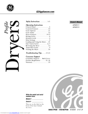 GE Profile DPSB513 Owner's Manual