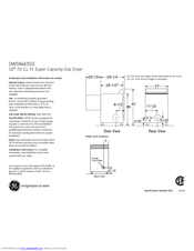 GE DWSR463GG Dimensions And Installation Information