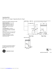 GE DWSR483EG Dimensions And Installation Information