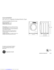 GE DCVH485EKMS Dimensions And Installation Information