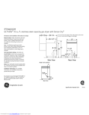 GE Profile PTDN600EM Dimensions And Installation Information