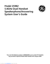 Ge 25982 User Manual