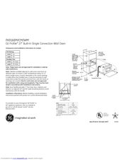 GE Profile PK916BM Dimensions And Installation Information
