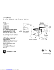 GE Profile PT920WM Dimensions And Installation Information