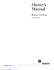 GE Monogram ZEU769 Owner's Manual
