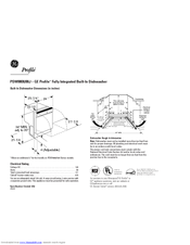 GE Profile PDW9800J Dimension Manual