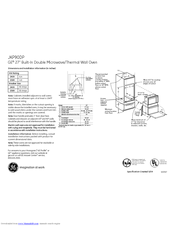 GE JKP90BM Dimensions And Installation Information