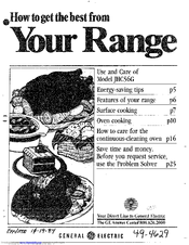 GE JHC56G Use And Care Manual