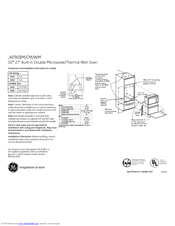 GE JKP90CM Dimensions And Installation Information
