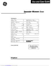 GE Spacemaker JVM150H Use And Care Manual
