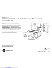 GE PNM1871SM - 1.8 cu. Ft. Microwave Oven Dimension Manual