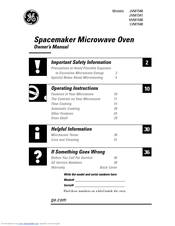 GE JVM1540LNCS - SpacemakerR Microwave OVEN7 Owner's Manual