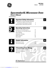 GE SpacemakerXL JVM1640 Owner's Manual