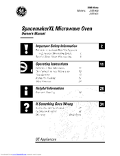 GE SpacemakerXL JVM1630CK01 Owner's Manual