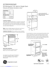 GE Monogram ZET938SMSS Datasheet