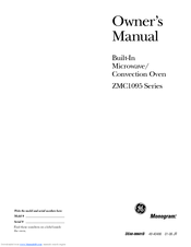 GE Monogram ZMC1095 Series Owner's Manual