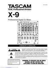 Tascam X-9 Owner's Manual