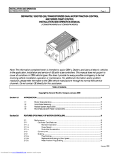 Ge SX TRANSISTOR CONTROL IC3645SR4U404N2 Installation And Operation Manual