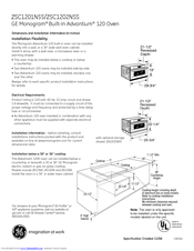 GE Monogram ZSC1201NSS Dimensions And Installation Information