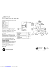 GE JKP35WM Dimensions And Installation Information