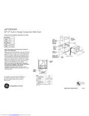 GE JKP70BM Dimensions And Installation Information