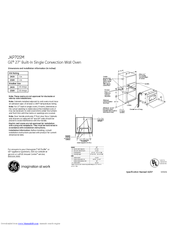 GE JKP70SM Dimensions And Installation Information