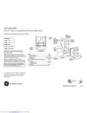 GE JKP75WM Dimensions And Installation Information