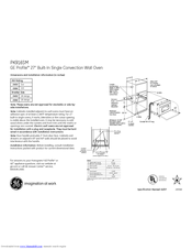GE Profile PK916SM Dimensions And Installation Information