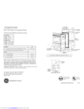 GE JTP28BFBB Dimensions And Installation Information