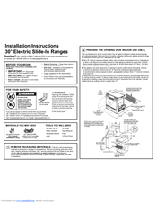 GE PS900 - Profile 30 in. Slide-In Electric Range Installation Instructions