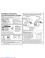 GE JBP35DMBB - 30 Electric Range Oven Ing Installation Instructions Manual