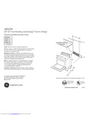 GE JBP65DMWW Dimensions And Installation Information