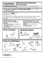 GE JBP65SK1SS Installation Instructions Manual